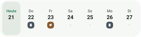 Wochen-Widget mit den nächsten sieben Tagen